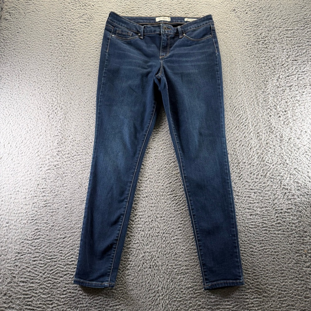 Jessica Simpson Kiss Me Jeans Womens 10 Blue Cotton Denim Skinny‎ Workwear Faded